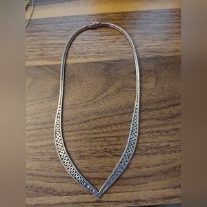 925 Solid Silver V-Shape Choker Necklace
